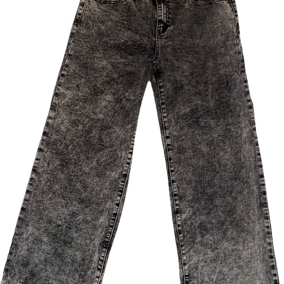 Wide Leg Fire & Rain Jeans Black Acid Wash Juniors Size 11 - Picture 10 of 12
